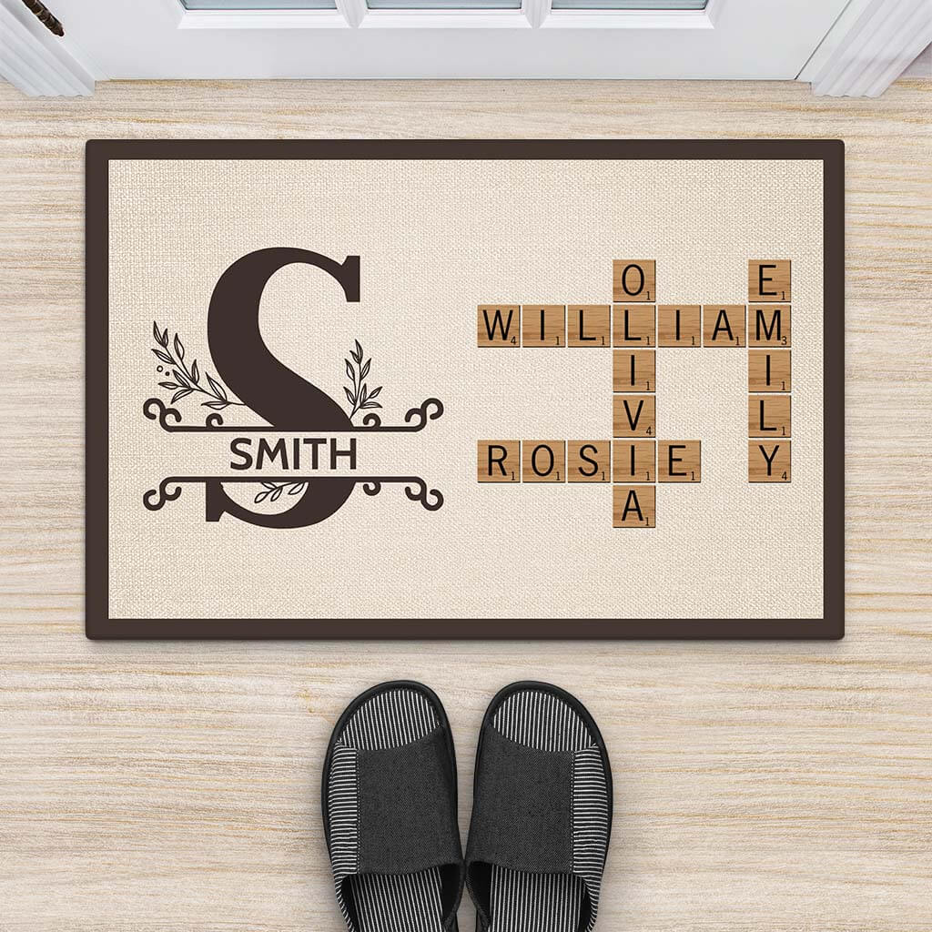 Personalised Family Crossword Doormat