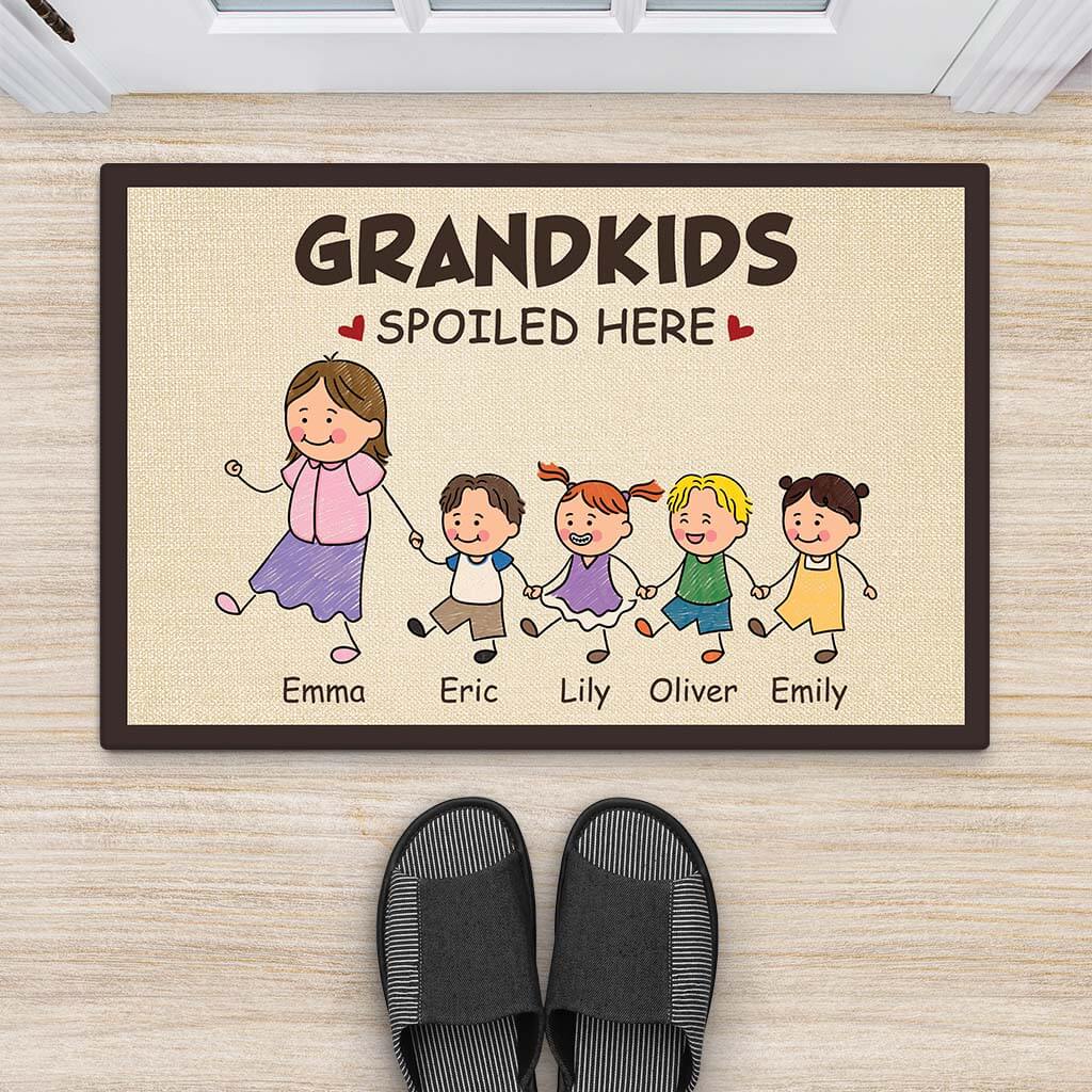 Personalised Grandkids Spoiled Here Doormat