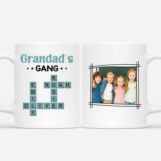 3590MUK1 grandad daddys gang crossword photo mug  personalised gifts for him