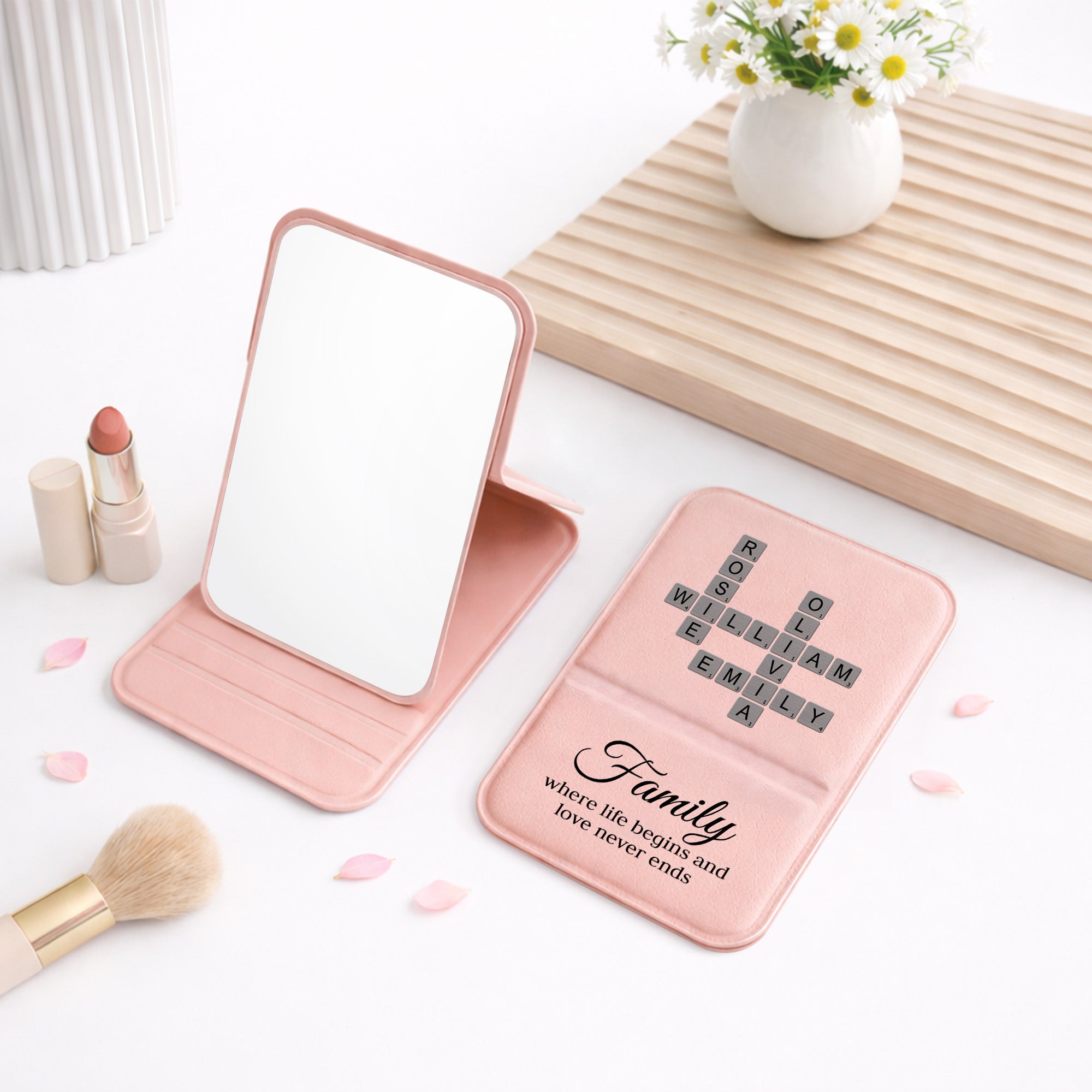 3591AUS2 personalized compact mirror crossword gifts for family 3591ajsq5i