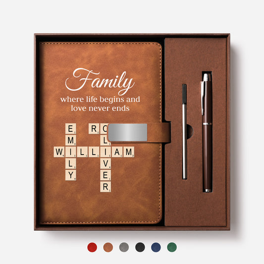3591MUS1 uv printed leather notebook and pen set custom crossword gifts for family 3591mosq5i
