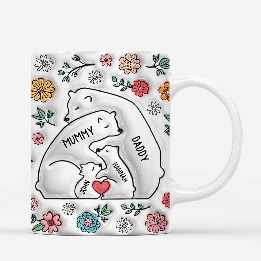 3603MUK1 family bear 3d mug  personalised gifts for family