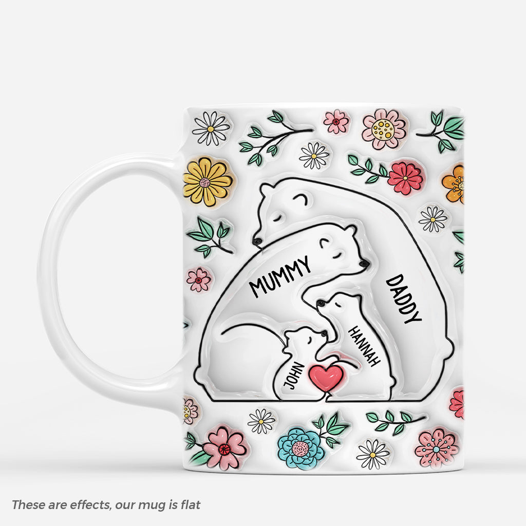 3603MUK3 family bear 3d mug  personalised gifts for family