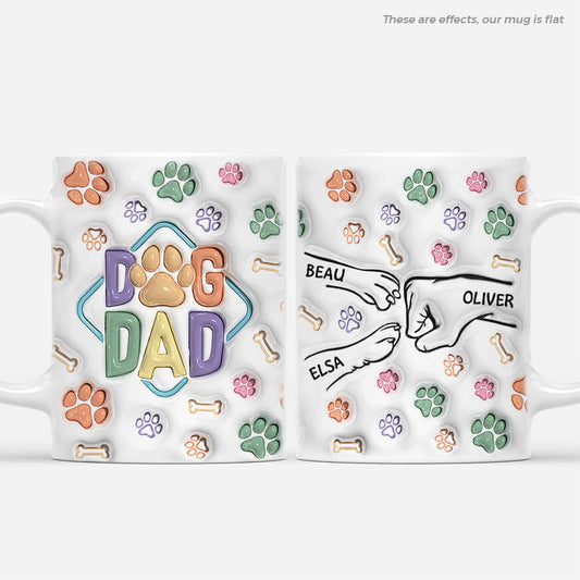 3609MUK1 dog dad fist bump 3d mug  personalised dog gifts for owners