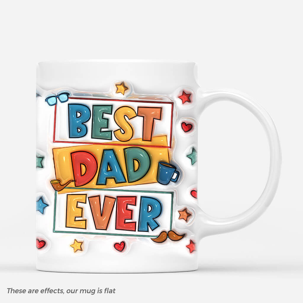 3613MUK1 best dad ever 3d mug  personalised gifts for father