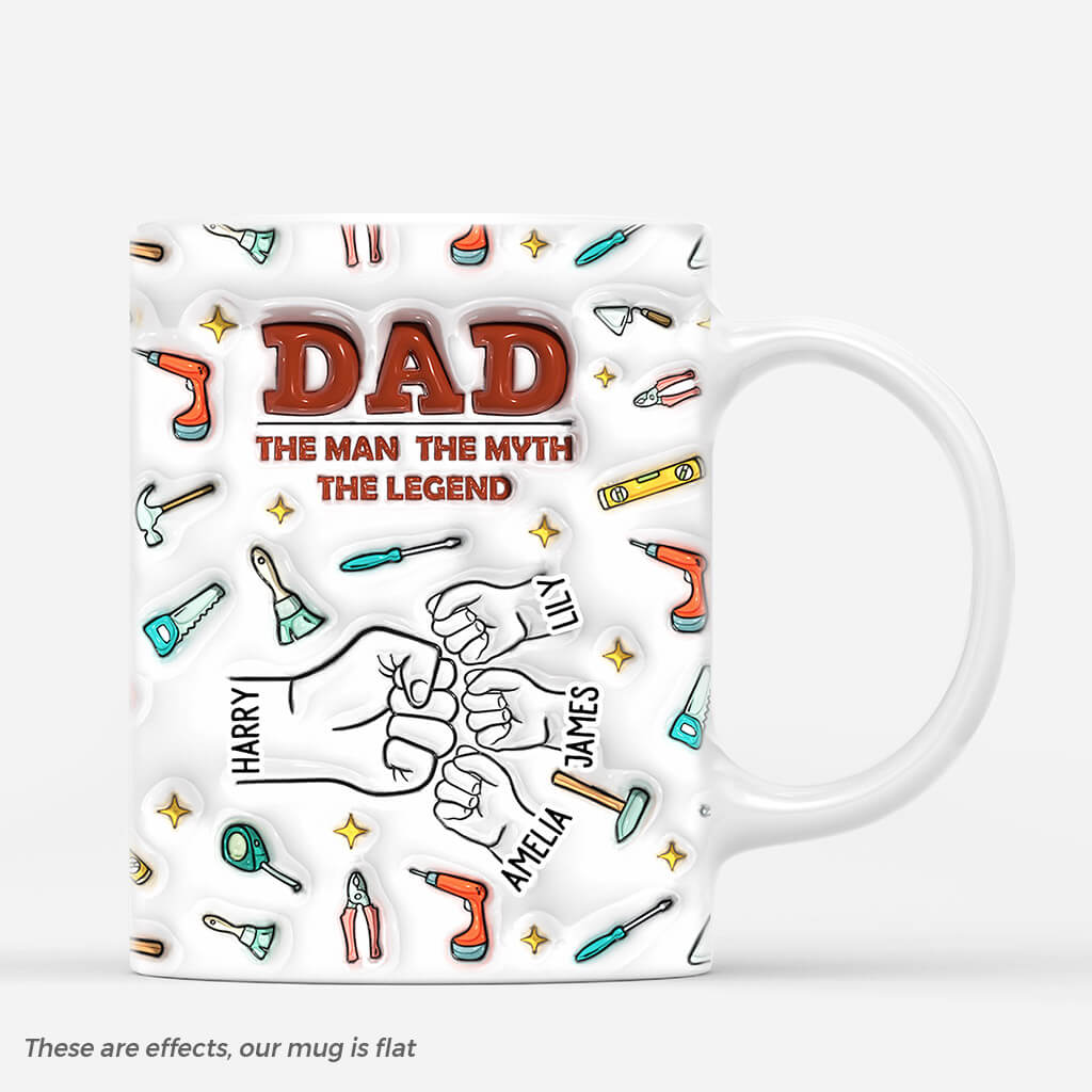 3617MUK1 dad the man the myth the legend 3d mug  personalised gifts for dad