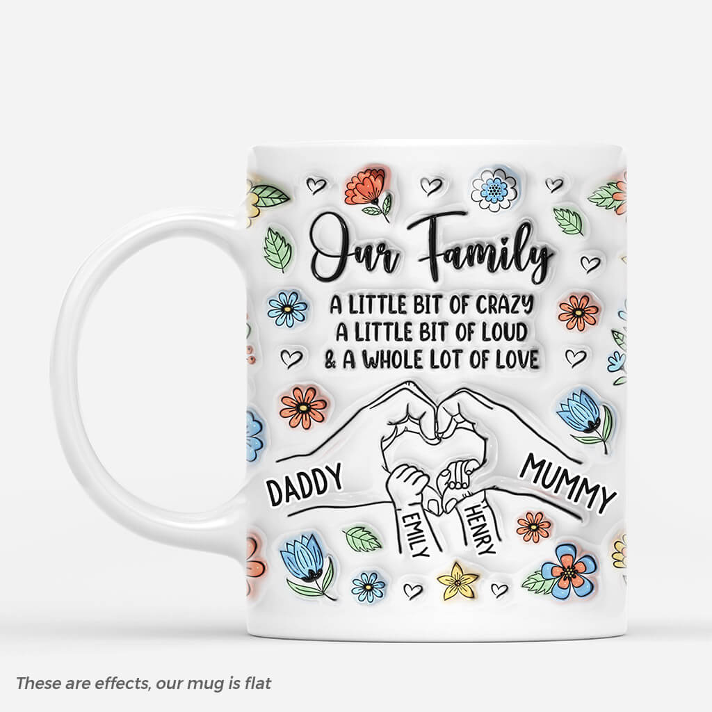 3620MUK1 our family 3d inflated effect mug  personalised presents for family