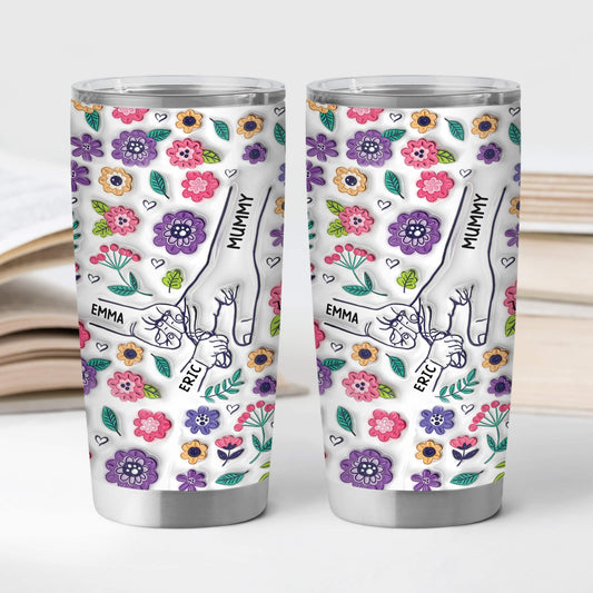 3644TUK2 Personalised Holding Grandmas Hand Flower 3D 20oz Tumbler 3644T8H5A