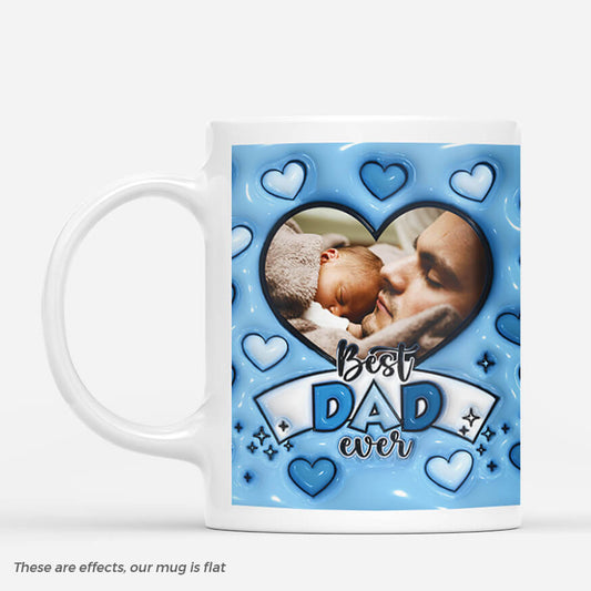 3649MUK1 best dad ever photo 3d inflated effect mug  personalised dad gift