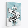 3673CUK2 vintage street sign canvas  personalised gifts for couple