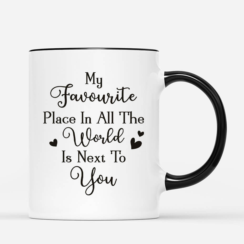 3700MUK3 my favourite place in all the world is next to you  customised couple mug