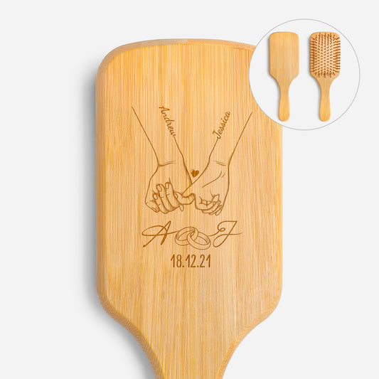 3705QUK1 personalised wedding anniversary bamboo hair brush for couples 3705qsp0g_f611e5ad 3915 45b8 9b3d 97e232f3ebf4