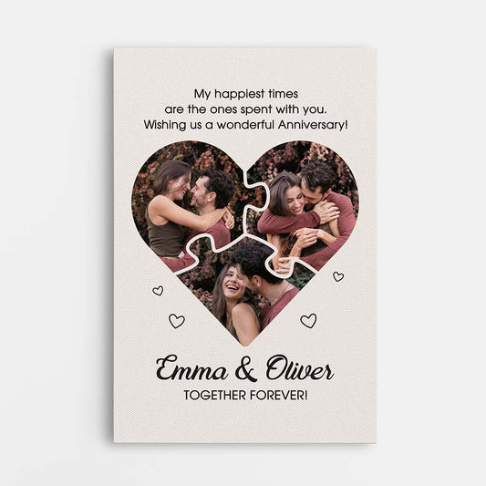 3709CUK1 my happiest times are the ones spent with you photo canvas  personalised anniversary gifts for couple