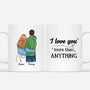 3710MUK1 i love you more than anything  personalised couple mugs