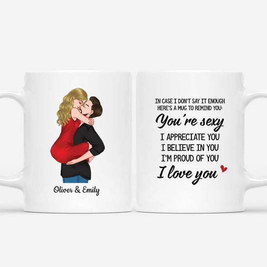 3727MUK1 i appreciate you i believe in you im proud of you i love you  personalised mug for couples