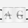 3732MUK1 initial name matching mug for couple  personalised couple gifts