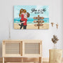 3741CUK3 you me we got this  beach landscape custom couple canvas print