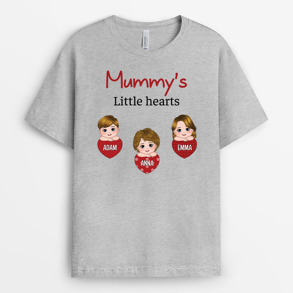 3756AUK2 daddy grandads little hearts  personalised t shirt for grandad dad 3756ATE8B