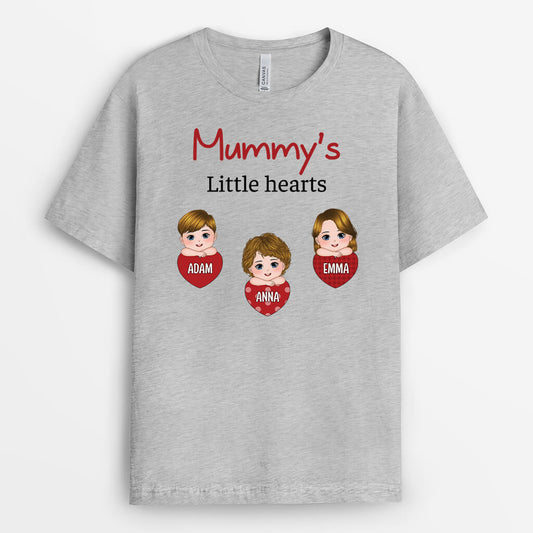 3756AUK2 daddy grandads little hearts  personalised t shirt for grandad dad 3756ATE8B