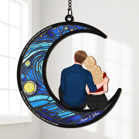 3771UUS1 i love you to the moon and back suncatcher  custom gifts for couple 3771U
