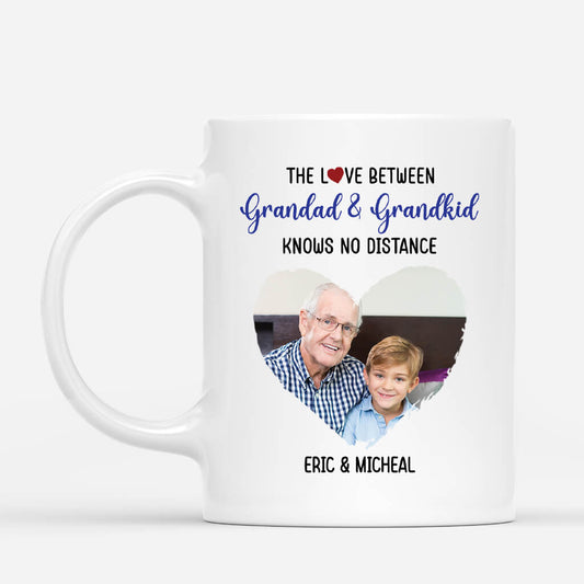 3779MUK3 personalised the love between grandad grandkid knows no distance photo mug 3779M