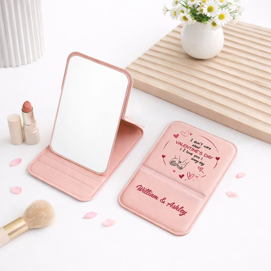 3793AUK2 personalised i dont care about valentines day compact mirror for couples 3793ajsfag