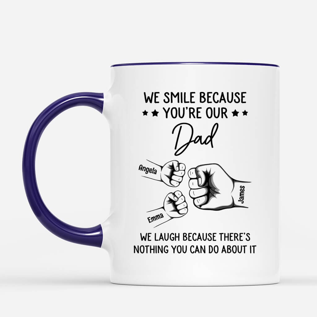 3824MUK2 Personalised We Smile Because Youre Our DadMug 3824M6H5B