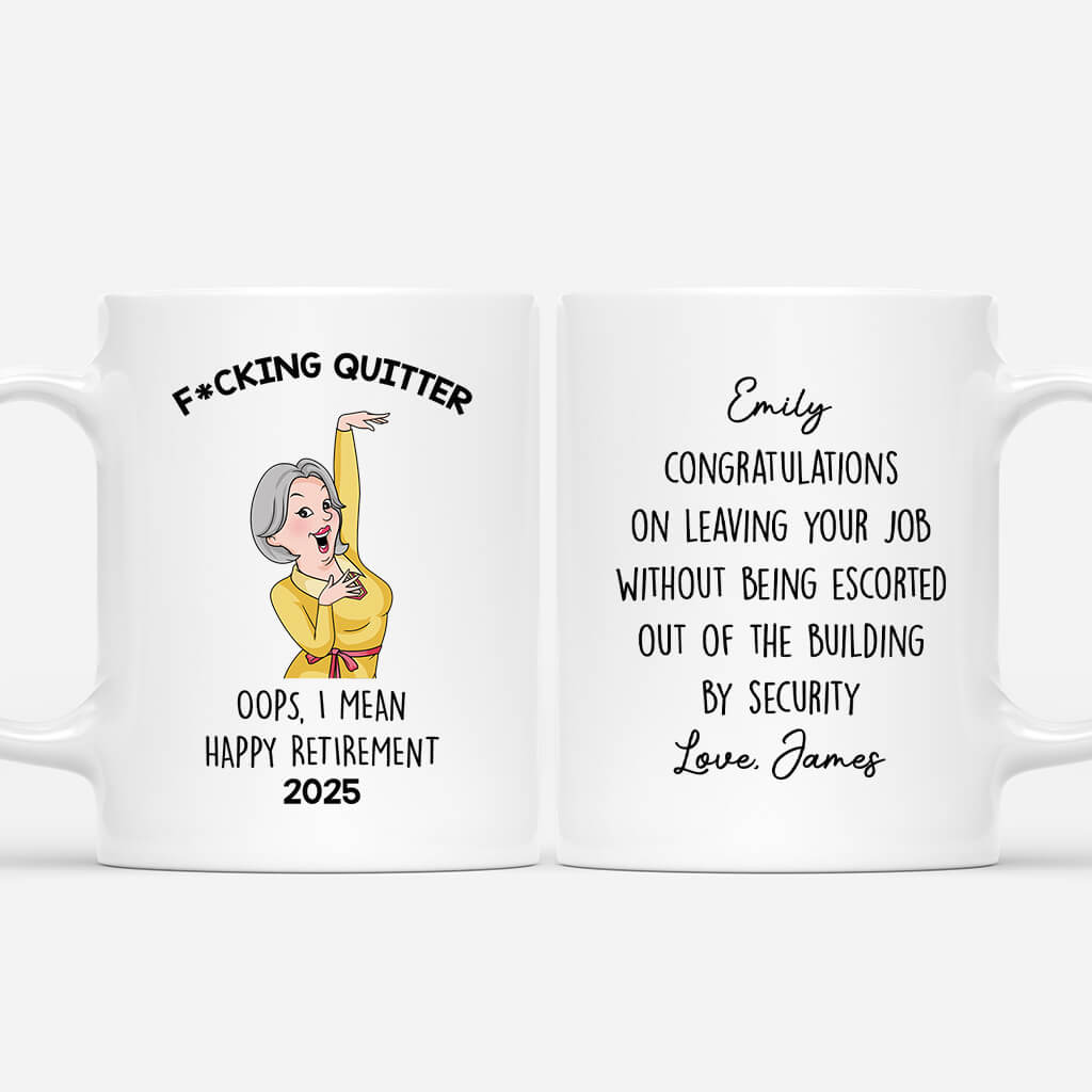 3829MUK1 personalised happy retirement mug for women