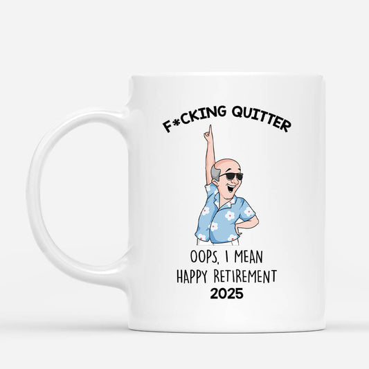 3829MUK2 personalised happy retirement mug for women