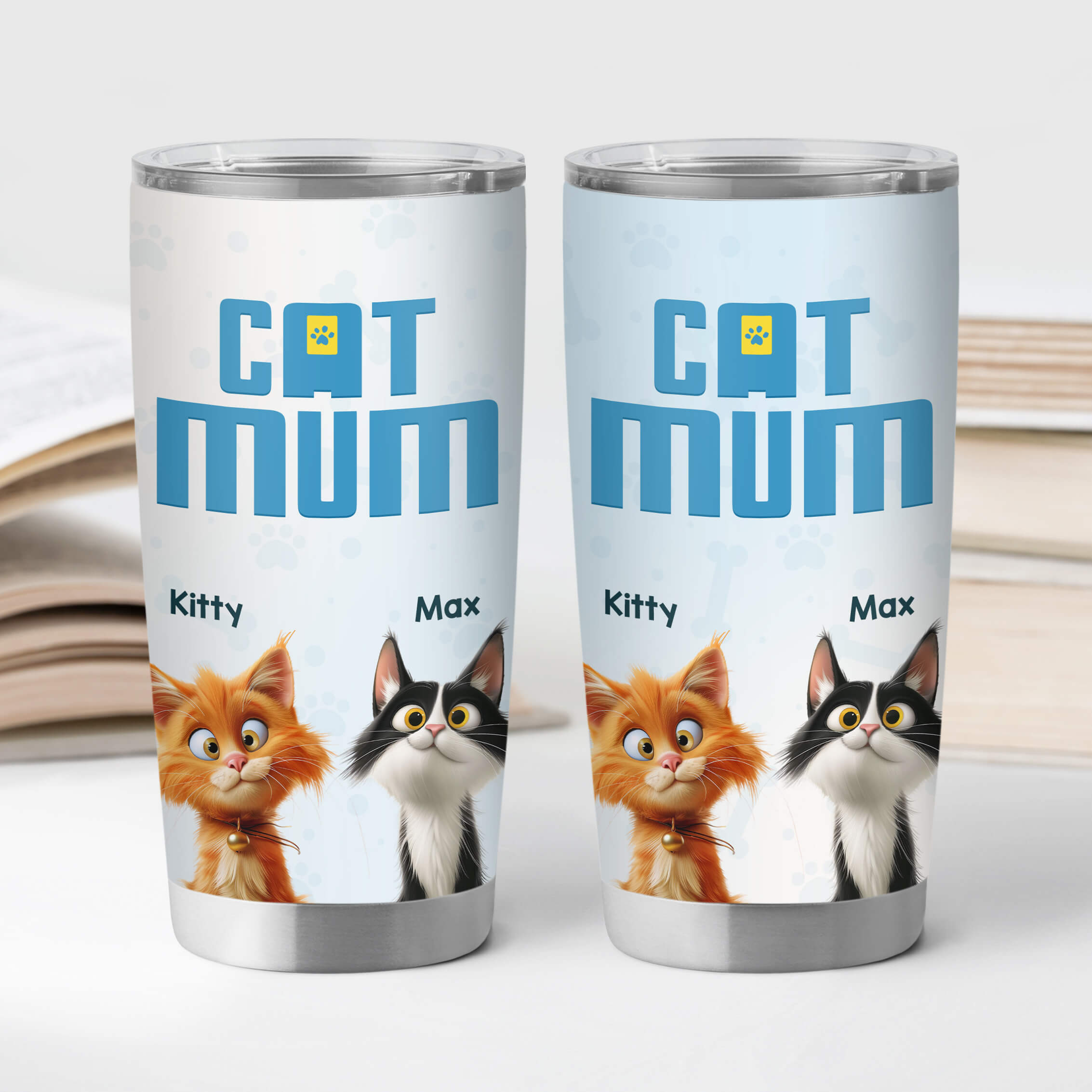 3833TUK2 personalised cat mum cat dad 20oz tumbler 3833T5I5D