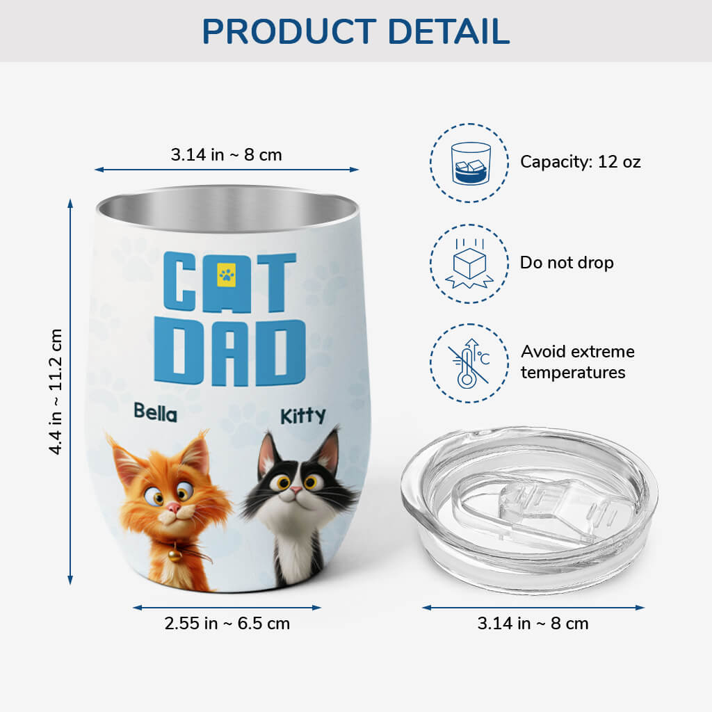 3833TUK3 personalised cat mum cat dad wine tumbler