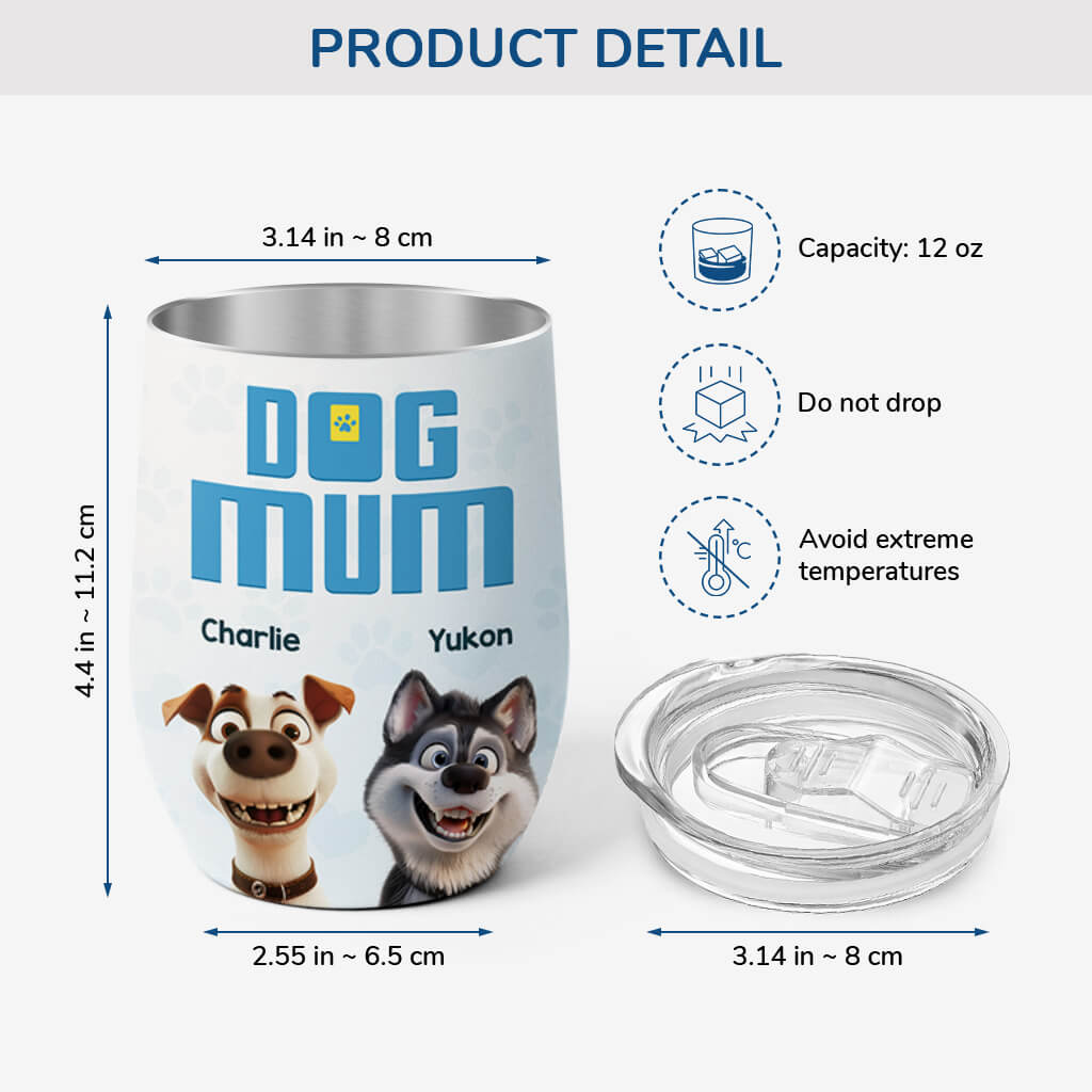 3833TUK3 personalised dog mum dog dad wine tumbler 3833T5I5C