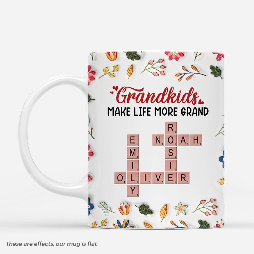 3847MUK1 personalised grandkids make life more grand crossword 3d inflated effect mug 3847M_5993d586 b20c 47c6 bab5 f4603a9e9b81