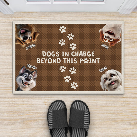 3947DUK2 personalised dogs in charge doormat 3947DKI5C