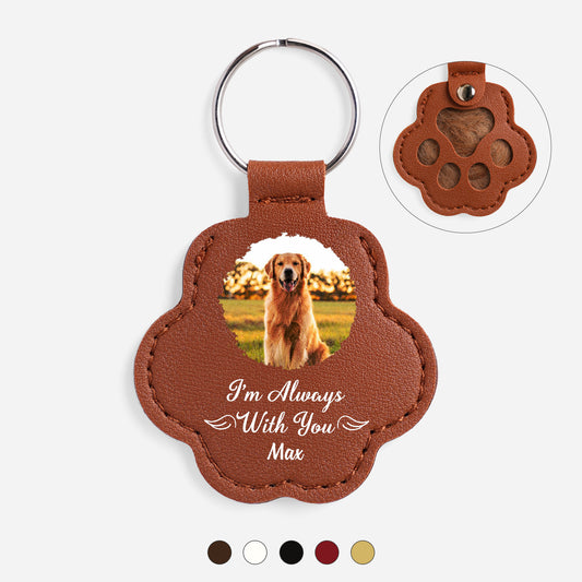 4135AUK1 personalised forever in my heart pet hair memorial keyring with photo 4135aj6p5a