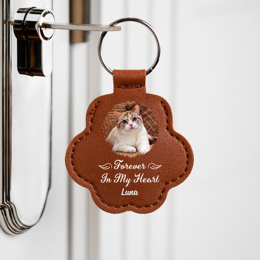 4135AUK2 personalised forever in my heart pet hair memorial keyring with photo 4135aj6p5a