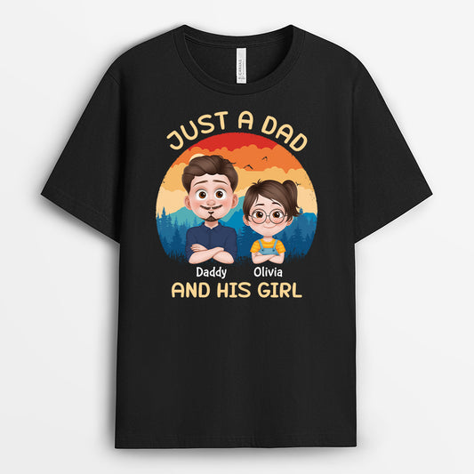 4168AUK1 personalised just a dad and his girl shirt_ 4168A6I0B