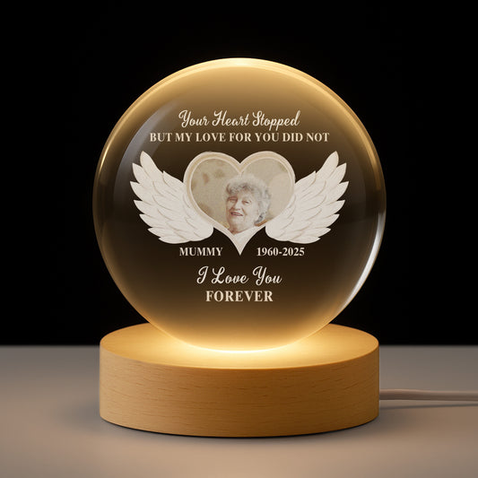 4179LUK1 personalised memorial crystal ball lamp with photo for loss of mumdad 4179ltl5a