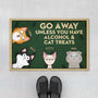 4271DUS1 personalized cat gifts for humans funny go away cat doormat_ 4271DTN8D