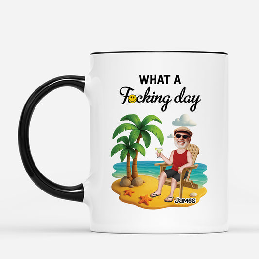 4296MUS2 personalized funny gifts for her what a fucking day mug  travel mug 4296M3H0A