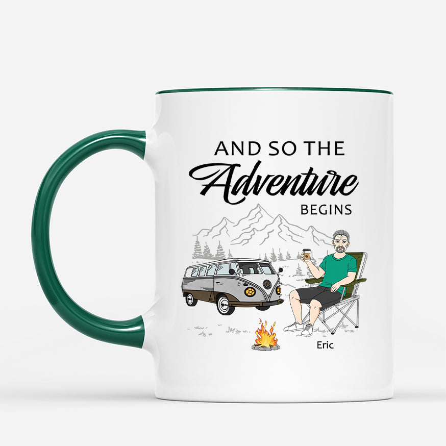 4337MUS2 personalized camping gift for her the adventure begins mug 4337M8Q8A