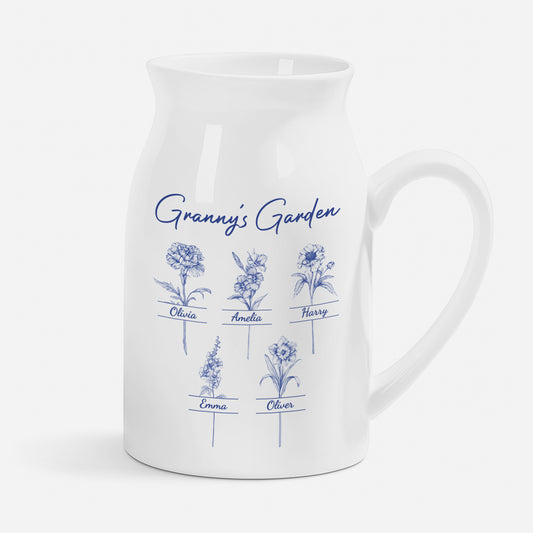 4357OUK1 personalised grandmas garden flower vase for grandma 4357otp5a