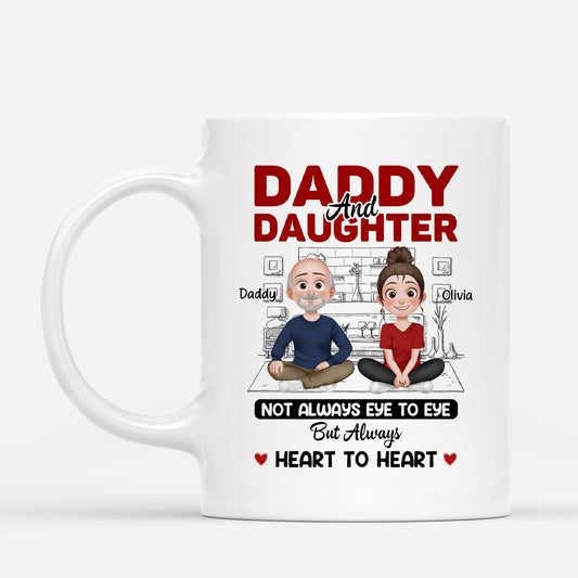 4363MUK1 personalized dad mug daddy and daughter not always eye to eye_ 4363MTYNB