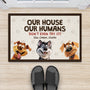 4438DUK2 custom dog doormat funny dog gifts our house our humans  4438D