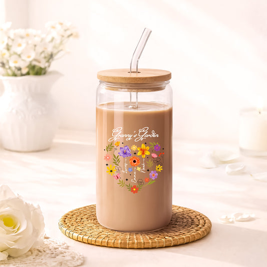 4541AUK2 personalised mummygrandmas garden glass cup for mothers day 4541atslta