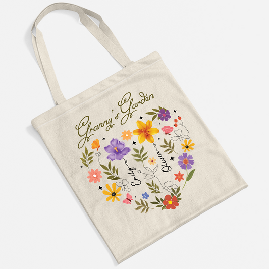 4541BUK2 personalised mummys garden tote bag for mumgranny 4541bchta