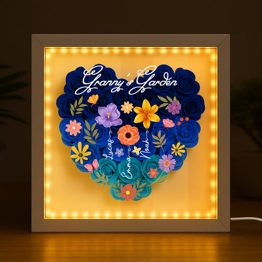4541OUK2 personalised mummygrandmas garden flower shadow box for mothers day 4541oslta