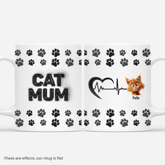 4598MUS1 3d printing effect personalized cat mom gifts paw print mugs 4598M5Q5D
