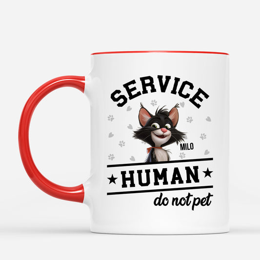 4639MUK2 personalised service human do not pet_ cat mug_ 4639M8IMD