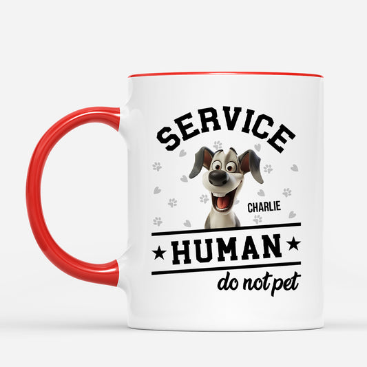 4639MUK2 personalised service human do not pet_ dog mug_ 4639M8IMC
